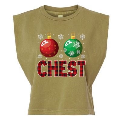 Chest Nuts Matching Chestnuts Funny Christmas Couples Chest Garment-Dyed Women's Muscle Tee