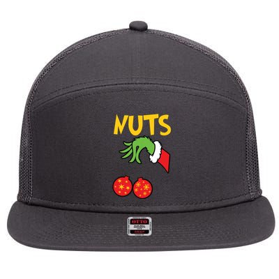 Chest Nuts Matching Chestnuts Funny Christmas Couples Nuts 7 Panel Mesh Trucker Snapback Hat