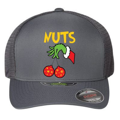 Chest Nuts Matching Chestnuts Funny Christmas Couples Nuts Flexfit Unipanel Trucker Cap