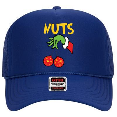 Chest Nuts Matching Chestnuts Funny Christmas Couples Nuts High Crown Mesh Back Trucker Hat