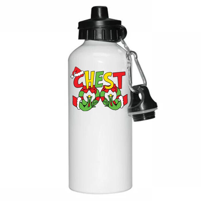 Chest Nuts Matching Chestnuts Funny Christmas Couples Nuts Aluminum Water Bottle