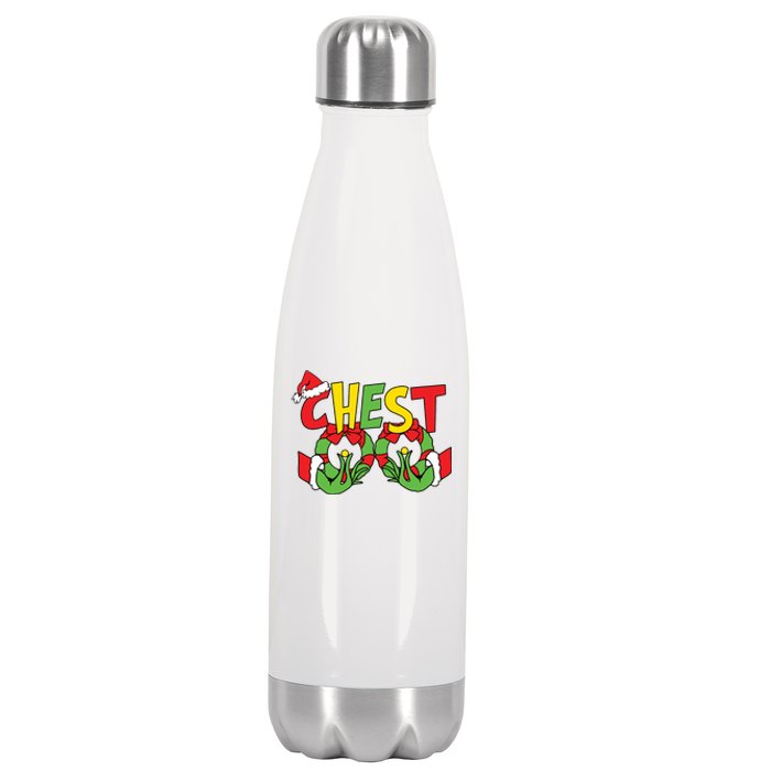 Chest Nuts Matching Chestnuts Funny Christmas Couples Nuts Stainless Steel Insulated Water Bottle