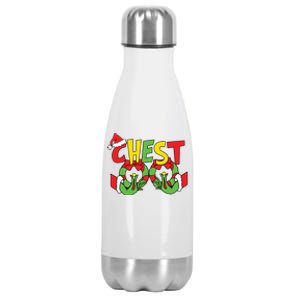 Chest Nuts Matching Chestnuts Funny Christmas Couples Nuts Stainless Steel Insulated Water Bottle