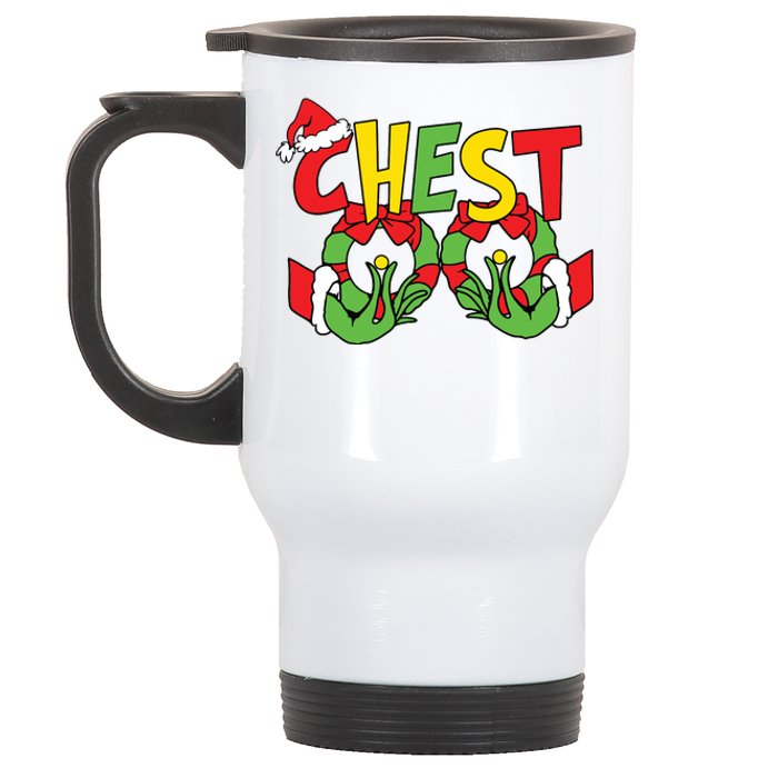 Chest Nuts Matching Chestnuts Funny Christmas Couples Nuts Stainless Steel Travel Mug