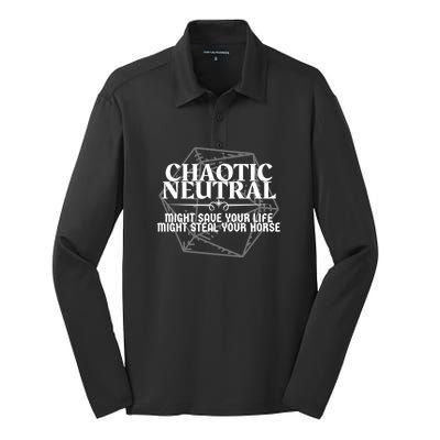 Chaotic Neutral Might Save Your Life. Might Steal Your Horse Dnd Character Ali Silk Touch Performance Long Sleeve Polo