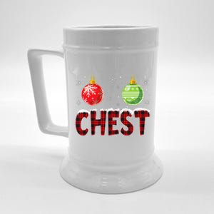 Chest Nuts Matching Chestnuts Funny Christmas Couples Chest Cute Beer Stein