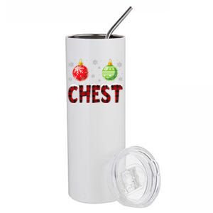 Chest Nuts Matching Chestnuts Funny Christmas Couples Chest Cute Stainless Steel Tumbler