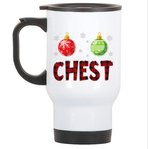 Chest Nuts Matching Chestnuts Funny Christmas Couples Chest Cute Stainless Steel Travel Mug