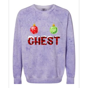 Chest Nuts Matching Chestnuts Funny Christmas Couples Chest Colorblast Crewneck Sweatshirt