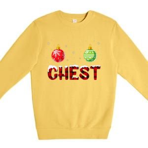 Chest Nuts Matching Chestnuts Funny Christmas Couples Chest Premium Crewneck Sweatshirt