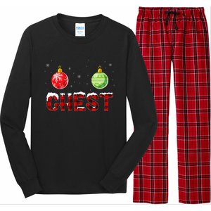 Chest Nuts Matching Chestnuts Funny Christmas Couples Chest Long Sleeve Pajama Set