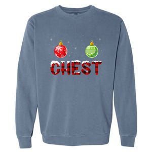 Chest Nuts Matching Chestnuts Funny Christmas Couples Chest Garment-Dyed Sweatshirt