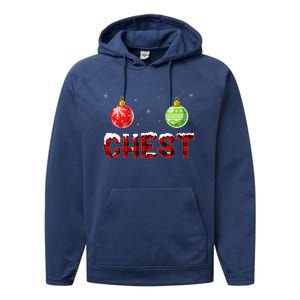 Chest Nuts Matching Chestnuts Funny Christmas Couples Chest Performance Fleece Hoodie