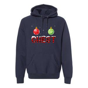 Chest Nuts Matching Chestnuts Funny Christmas Couples Chest Premium Hoodie