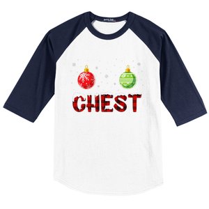 Chest Nuts Matching Chestnuts Funny Christmas Couples Chest Baseball Sleeve Shirt