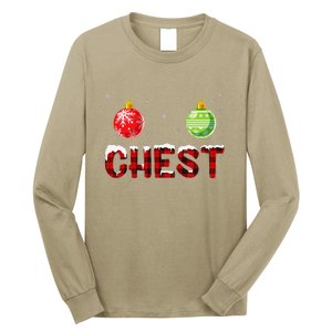 Chest Nuts Matching Chestnuts Funny Christmas Couples Chest Long Sleeve Shirt