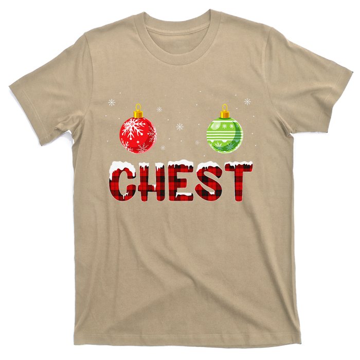 Chest Nuts Matching Chestnuts Funny Christmas Couples Chest T-Shirt