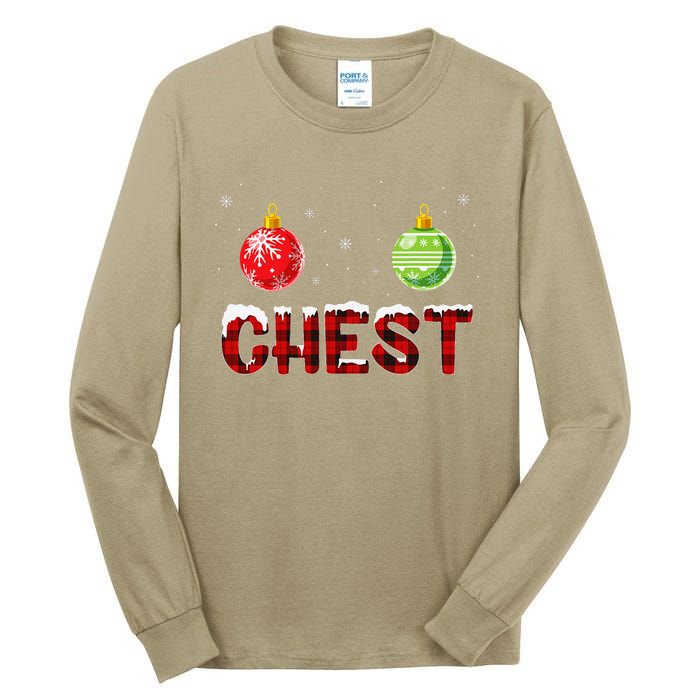 Chest Nuts Matching Chestnuts Funny Christmas Couples Chest Tall Long Sleeve T-Shirt