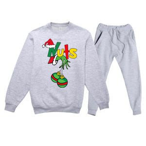 Chest Nuts Matching Chestnuts Funny Christmas Couples Nuts Premium Crewneck Sweatsuit Set