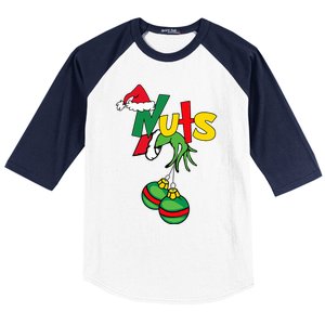 Chest Nuts Matching Chestnuts Funny Christmas Couples Nuts Baseball Sleeve Shirt