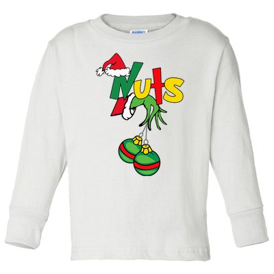 Chest Nuts Matching Chestnuts Funny Christmas Couples Nuts Toddler Long Sleeve Shirt