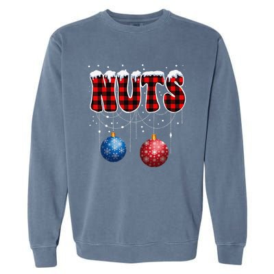 Chest Nuts Matching Chestnuts Funny Christmas Couples Nuts Garment-Dyed Sweatshirt