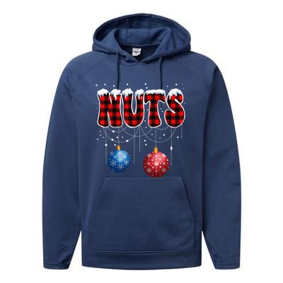 Chest Nuts Matching Chestnuts Funny Christmas Couples Nuts Performance Fleece Hoodie