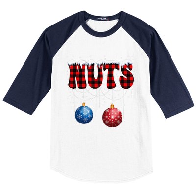 Chest Nuts Matching Chestnuts Funny Christmas Couples Nuts Baseball Sleeve Shirt