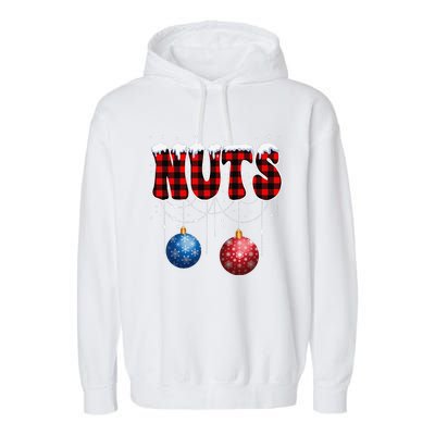 Chest Nuts Matching Chestnuts Funny Christmas Couples Nuts Garment-Dyed Fleece Hoodie