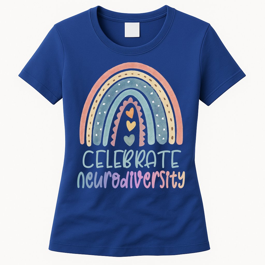 Celebrate Neurodiversity Mental Health Autism Awareness Cute Gift Womens T-Shirt
