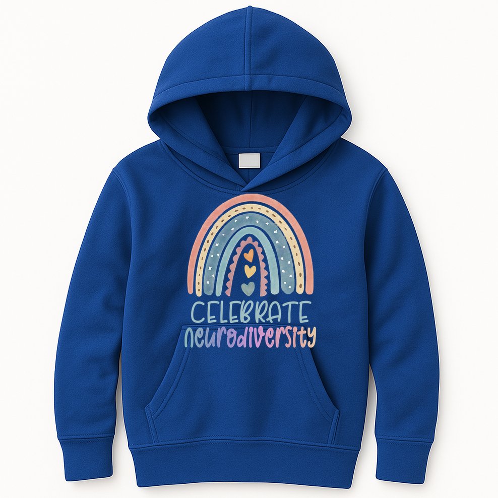 Celebrate Neurodiversity Mental Health Autism Awareness Cute Gift Kids Hoodie