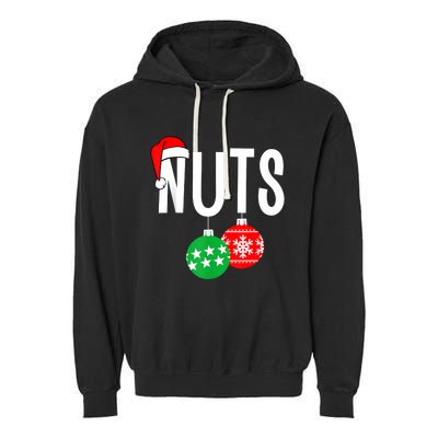 Chest Nuts Matching Chestnuts Funny Christmas Couples Nuts Garment-Dyed Fleece Hoodie