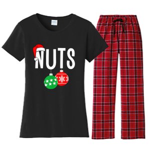 Chest Nuts Matching Chestnuts Funny Christmas Couples Nuts Women's Flannel Pajama Set