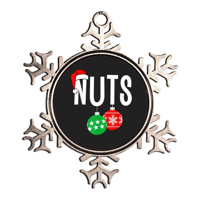 Chest Nuts Matching Chestnuts Funny Christmas Couples Nuts Metallic Star Ornament