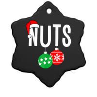 Chest Nuts Matching Chestnuts Funny Christmas Couples Nuts Ceramic Star Ornament