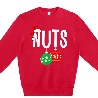 Chest Nuts Matching Chestnuts Funny Christmas Couples Nuts Premium Crewneck Sweatshirt