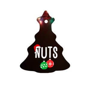 Chest Nuts Matching Chestnuts Funny Christmas Couples Nuts Ceramic Tree Ornament