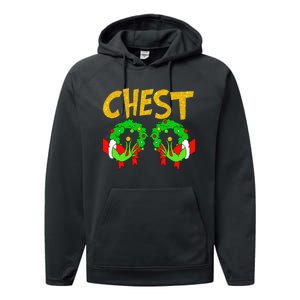 Chest Nuts Matching Chestnuts Funny Christmas Couples Chest Performance Fleece Hoodie