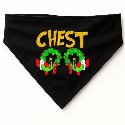 Chest Nuts Matching Chestnuts Funny Christmas Couples Chest USA-Made Doggie Bandana