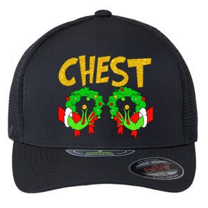 Chest Nuts Matching Chestnuts Funny Christmas Couples Chest Flexfit Unipanel Trucker Cap