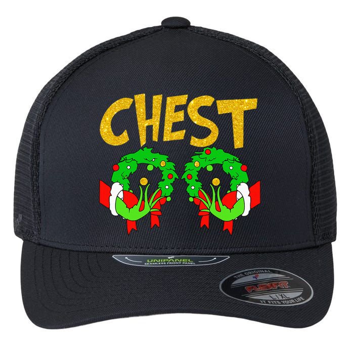 Chest Nuts Matching Chestnuts Funny Christmas Couples Chest Flexfit Unipanel Trucker Cap