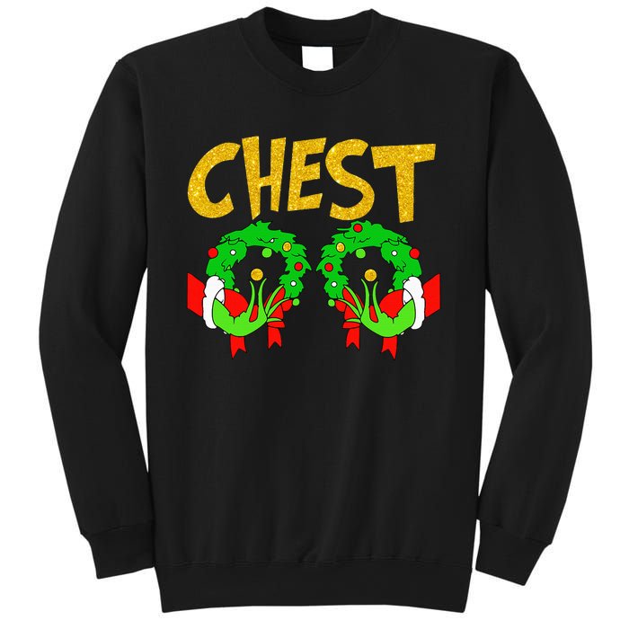 Chest Nuts Matching Chestnuts Funny Christmas Couples Chest Sweatshirt