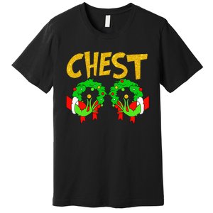 Chest Nuts Matching Chestnuts Funny Christmas Couples Chest Premium T-Shirt