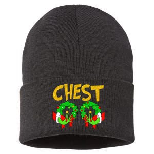 Chest Nuts Matching Chestnuts Funny Christmas Couples Chest Sustainable Knit Beanie