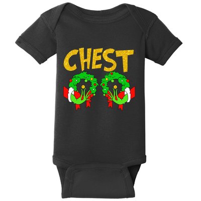 Chest Nuts Matching Chestnuts Funny Christmas Couples Chest Baby Bodysuit
