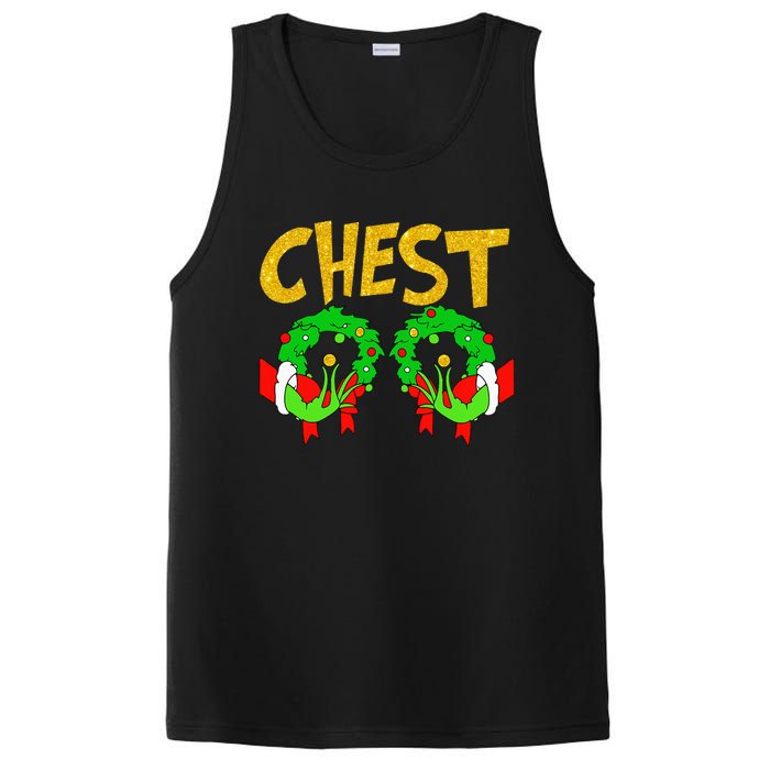 Chest Nuts Matching Chestnuts Funny Christmas Couples Chest PosiCharge Competitor Tank