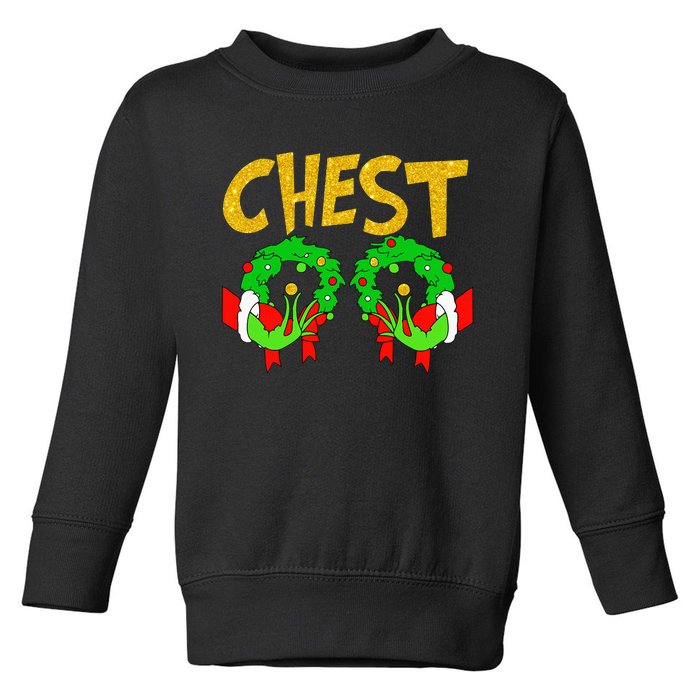 Chest Nuts Matching Chestnuts Funny Christmas Couples Chest Toddler Sweatshirt