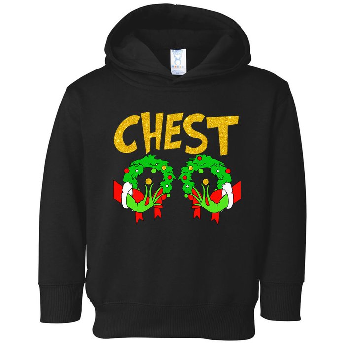 Chest Nuts Matching Chestnuts Funny Christmas Couples Chest Toddler Hoodie