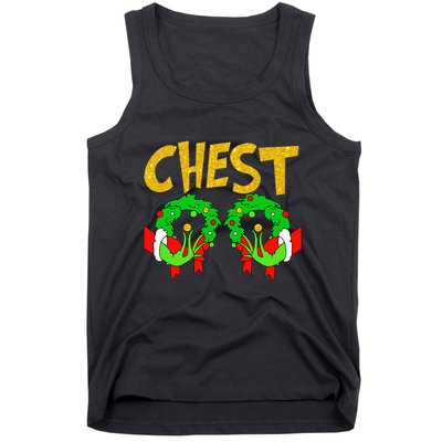 Chest Nuts Matching Chestnuts Funny Christmas Couples Chest Tank Top