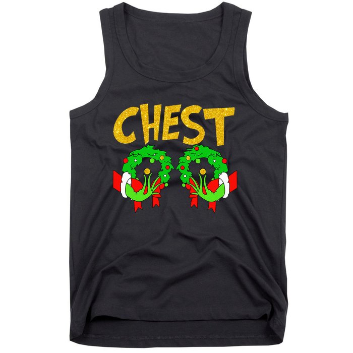 Chest Nuts Matching Chestnuts Funny Christmas Couples Chest Tank Top